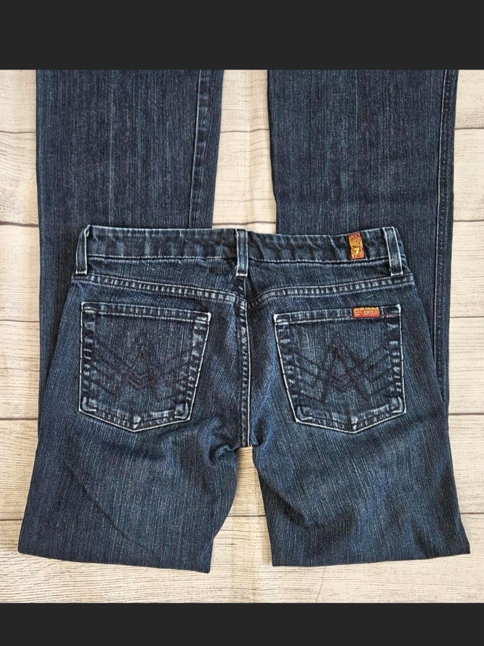 7 For All Mankind Women's Bootcut Jeans in Dark Blue Denim